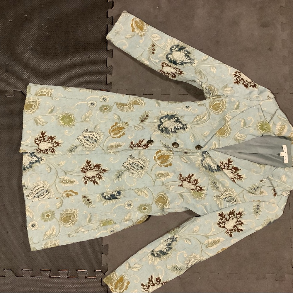 Cabi Floral Embroidered Brocade Jacket